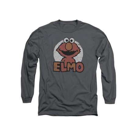 Sesame Street Classic TV Show Elmo Distressed Adult Long Sleeve T-Shirt