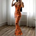 thumbnail image 2 of Sexy Vestido Largo Impresión Correa de Hombro Ajustable Cuello Redondo sin Mangas, Vestido de Moda para Fiesta, Cumpleaños, Citas Y Verano Desgaste Casual, 2 of 6
