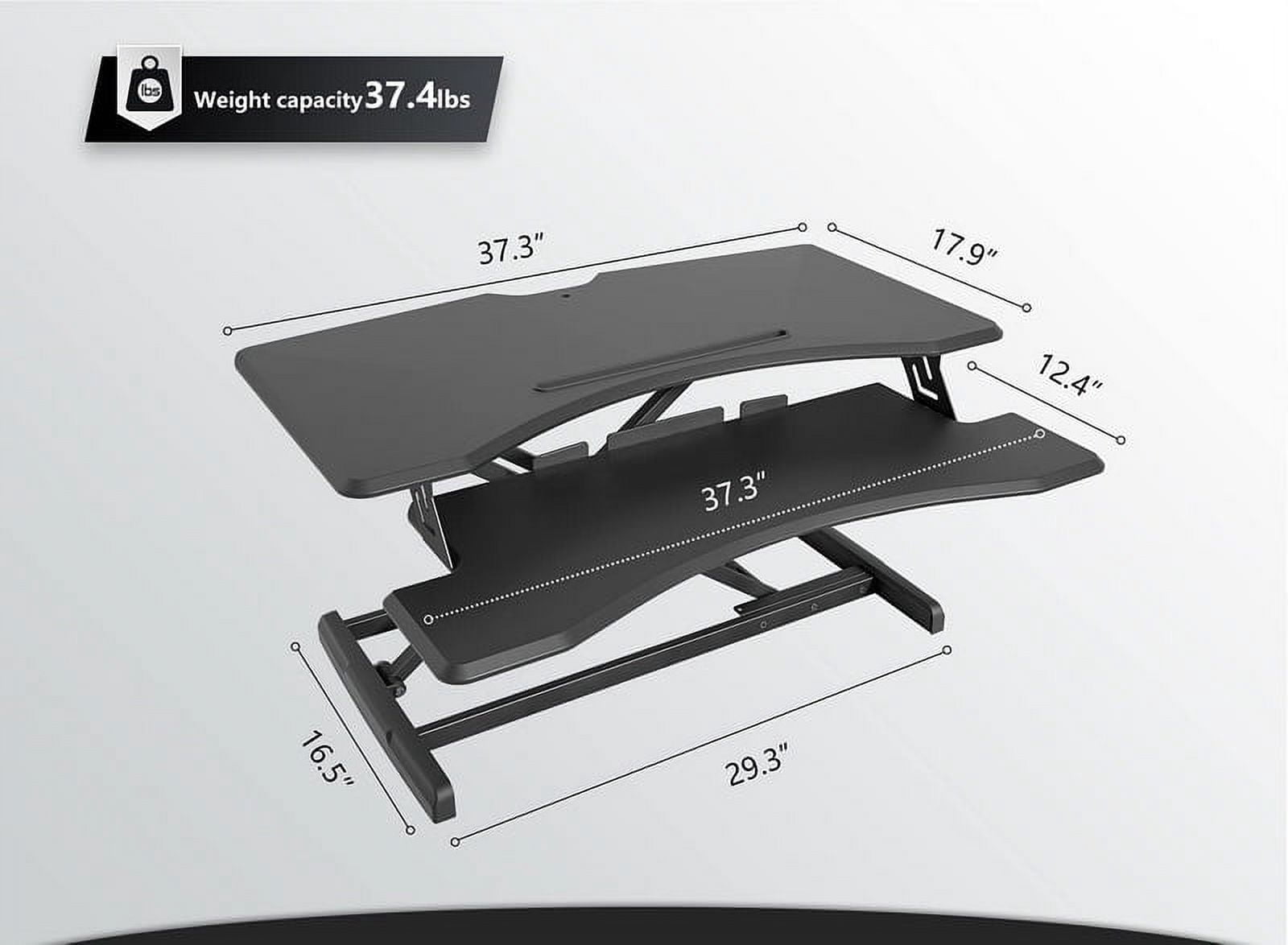 FEZIBO SB01B 37" Standing Desk with Height Adjustable Up to 19" Desk Riser LM08