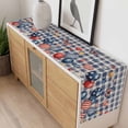 thumbnail image 4 of Independence Day Table Runner - 120 Inch Long, Kitchen Dining Table Runner Dresser Scarves, Flag Balloons Butterflies Blue Plaid Farmhouse Decor for Coffee Tables Wedding Party Banquet, 4 of 8