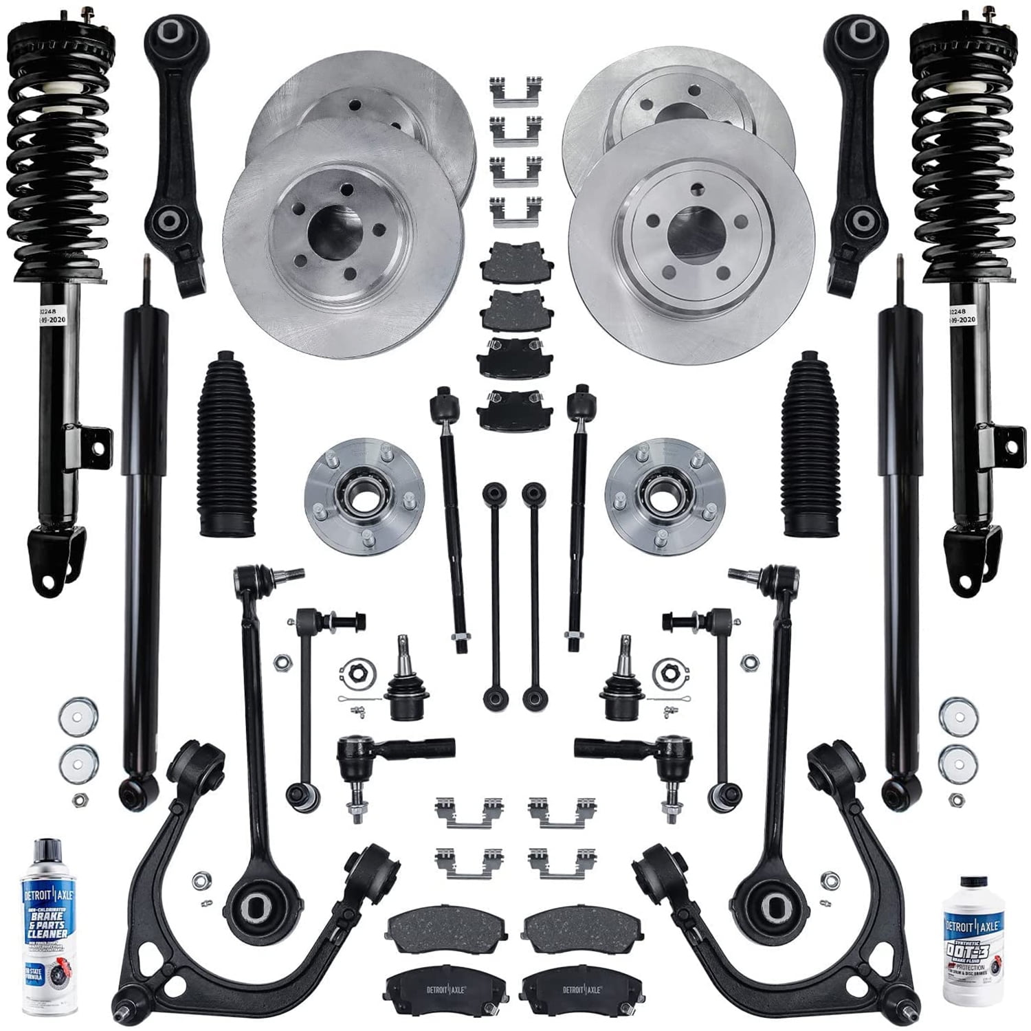 Detroit Axle - 34pc RWD Front Rear Brakes Suspension Kit Replacement for  Chrysler 300 Dodge Charger 