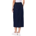 thumbnail image 3 of INSPIRE CHIC Denim Skirt for Women Elastic Waist Split Back Pockets Maxi Length Long Jean Skirts XS Deep Blue, 3 of 6