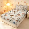 thumbnail image 2 of Homewish Vintage Botanical Mushroom Zipper Queen Comforter Set with Fitted Sheet and 2 Pillowcases,Retro Fungus Plant Zipper Bedding Set,Light Gray Reversible,4pcs, 2 of 8
