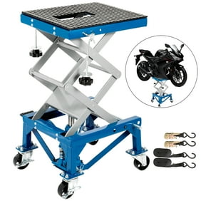 durhand 300 lbs hydraulic motorcycle scissor jack lift foot step wheels for small dirt bikes