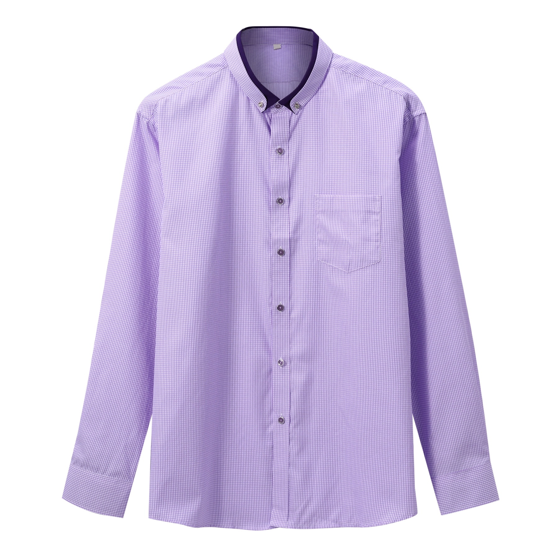 purple dress shirt walmart Mens Button Down Short Sleeve Shirts Formal Dress Shirts Business Pocket Casual Shirt Purple