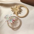 thumbnail image 3 of 2 Pares Aretes Para Mujer, Pendientes De Flores De Diamantes De Imitación Con Forma De Lágrima De aleación De Oro KC Para Fiesta Navideña, 3 of 7