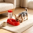 thumbnail image 4 of Automatic Refill Standing Pet Water Dispenser, Detachable Plastic Drinking‑water Station, Auto‑replenish Water Bowl for Cats, Dogs, Kittens and Puppies,8x8.6x1.6in Red, 4 of 6