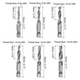 thumbnail image 2 of Uxcell 6-32 8-32 10-3210-24 12-24 1/4-20 High Speed Steel Combination Drill Tap Bit Set 6 Pack, 2 of 6