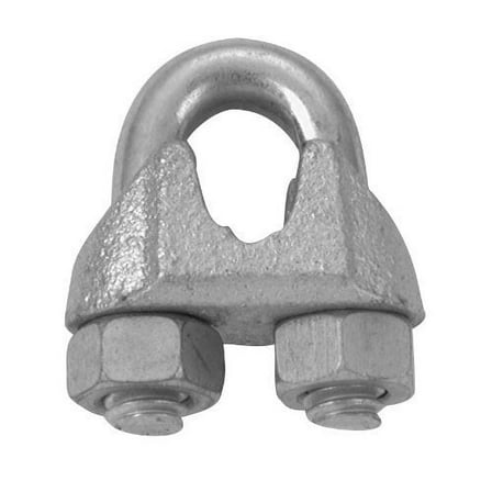 Campbell T7670409 1/16" Wire Rope Clip, Malleable Iron, Galvanized, Pack of 10