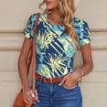 thumbnail image 4 of Rateoe Hawaiian Style Printed Women Rash Guard Short Sleeve,Tummy control Swimsuit Surfing Swimsuit Bathing Suit Short-sleeved Onesie UPF 50+, 4 of 6
