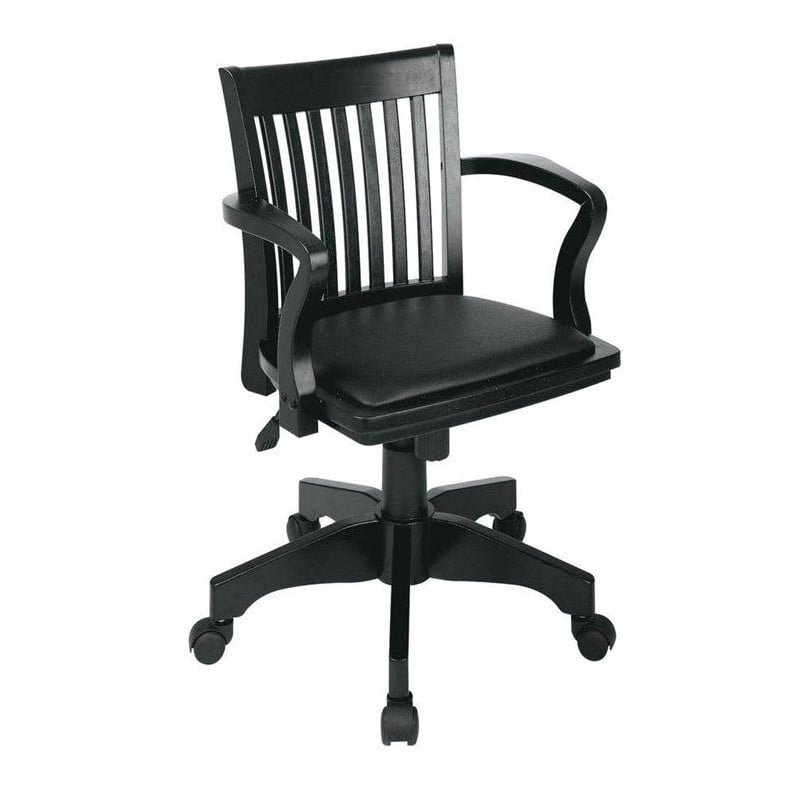 Scranton Co Wood Bankers Arm Office Chair With Vinyl Padded Seat Walmart Com Walmart Com