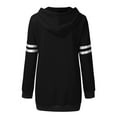 thumbnail image 1 of Lady Maternity Stripe Print Patchwork Nursing Breastfeeding Hoodie Sweatershirt, 1 of 4