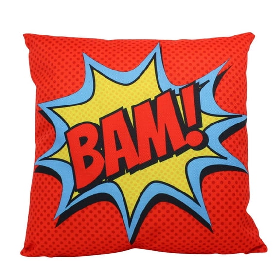 BAM | Red |  Anime | Fun Gifts | Pillow Cover | Home Decor | Throw Pillows | Happy Birthday | Kids Room | Bedroom Decor | Room Decor