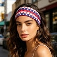 thumbnail image 4 of NMMUED 4th of July Headbands for Women, Patriotic Independence Day Memorial Day Wide Hair Band, Usa Flag Star Hair Accessory A1 Blue One Size, 4 of 4