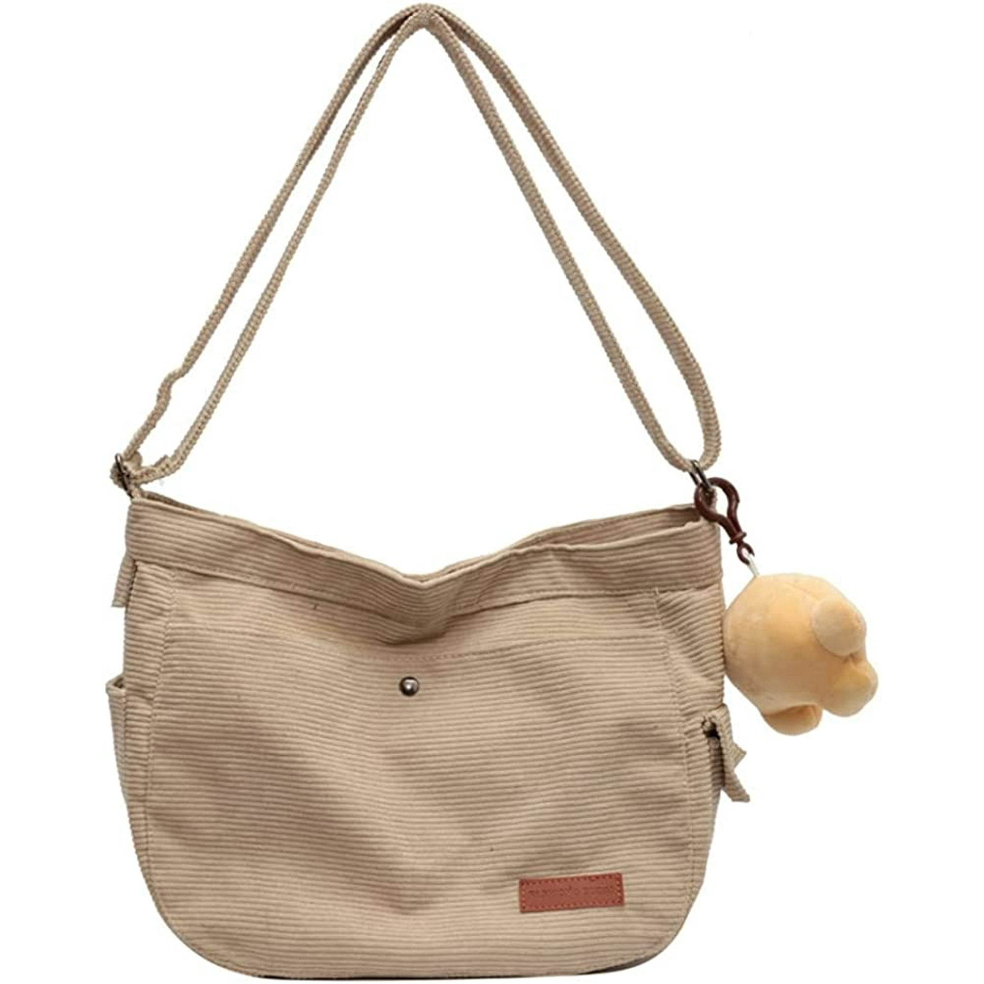 Men Outdoor Corduroy Casual Tote Messenger Bags Handbags Shoulder Bag BEIGE  