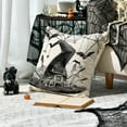 thumbnail image 3 of Happy Halloween Black and White Pillow Covers Set of 4 Fall Pumpkin Witch Hat Shoes Skull Floral Print Scary October Throw Pillow Cases Moon Night Bat Crow Spider Web Cushion Cover 18”x18”, 3 of 6