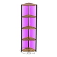 thumbnail image 1 of VASAGLE 5-Tier Corner Shelf, Bookcase with Adjustable LED Lights, Storage Shelf with Steel Frame, 9.8 x 18.9 x 57.7 inches, for Living Room, Bedroom, Study, Rustic Brown,Adult, 1 of 8