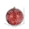thumbnail image 2 of Vickerman 6" Red Glitter Hail Ball Ornament, 4 per Bag, 2 of 3