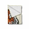 thumbnail image 2 of Tiger Soft Flannel Fleece Blanket, Angry Ready to Attack Beast with Sharp Fangs Jungle Animal Detailed Face of Hunter, Cozy Plush for Indoor and Outdoor Use, 70" x 90", Orange Black, by Ambesonne, 2 of 6