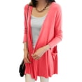 thumbnail image 2 of HBFAGFB Womens Cardigan Comfortable Long Sleeves Thin Spring Summer Jacket with Pockets Watermelon Red Size One Size, 2 of 5
