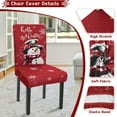 thumbnail image 5 of Christmas Chair Covers Set of 6 Winter Snowman Stretch Parsons Chair Slipcovers Christmas Tree for Xmas Holiday Dining Room Decor Chair Seat Protectors (Red Snowman,6PCS), 5 of 6