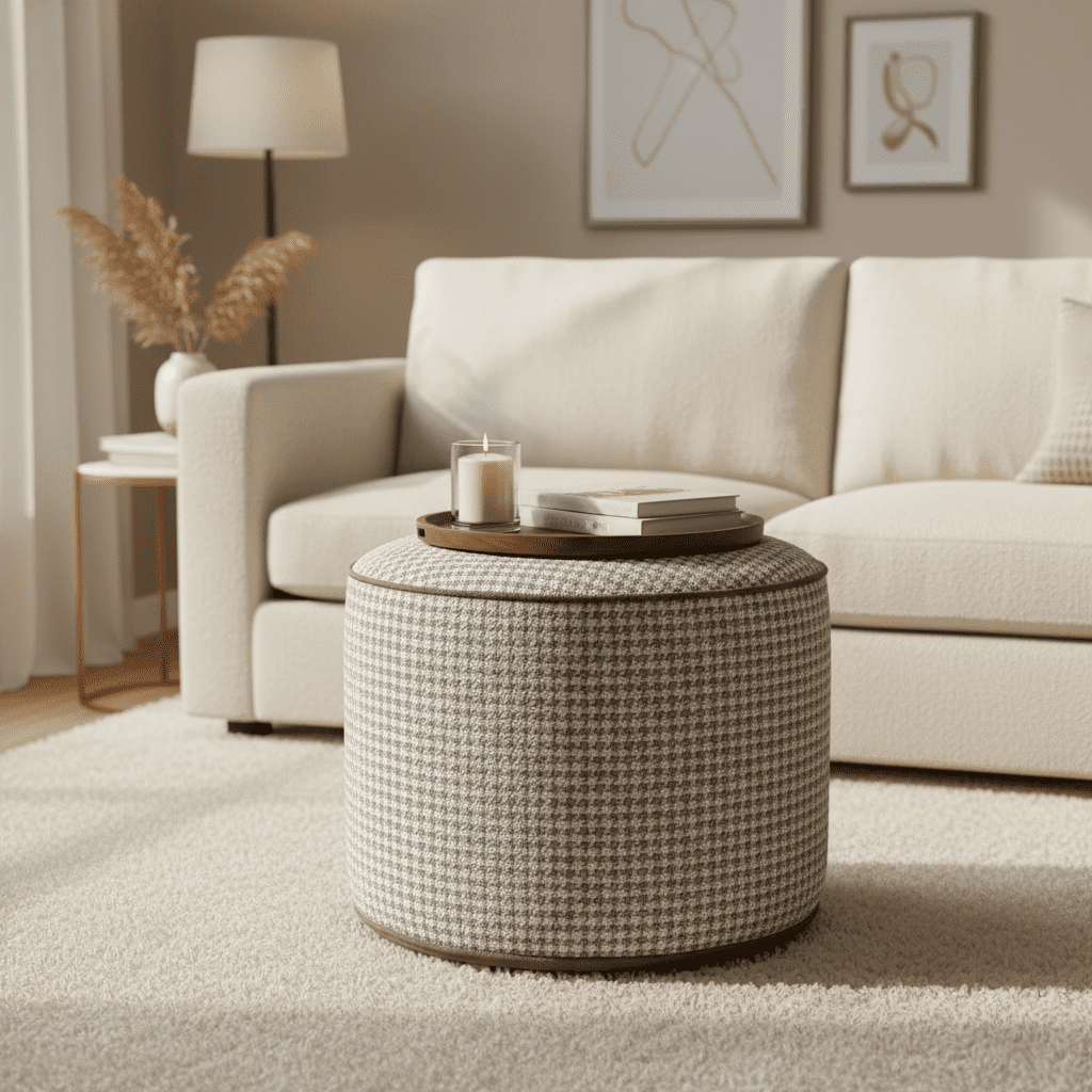 Furley Sand Tall Pouf