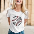 thumbnail image 2 of T Shirts For Women Womens Tops Daily Casual Printed Short Sleeve O Neck T Shirt Tops, 2 of 6
