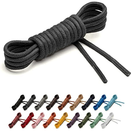 

Gai Waxed round laces (2 pairs) - leather laces for Oxford formal boots（Charcoal grey）