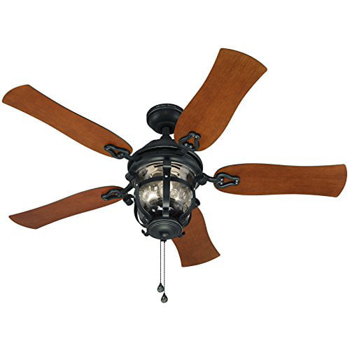 Harbor Breeze Lake Placido 52 In Aged Iron Outdoor Downrod Or Flush Mount Ceiling Fan With Light Kit Com - Light Bulb Size For Harbor Breeze Ceiling Fan