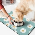 thumbnail image 2 of Dog Food Mat with Vintage Floral Daisy Bloom Design, Absorbent Waterproof Pet Feeding Mat Non-Slip Durable for Home and Kitchen, 2 of 6