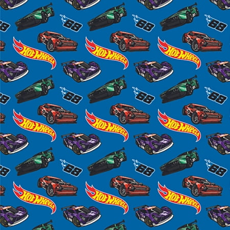 Danilo Promotions LTD PresNok Hot Wheels Birthday Wrapping Paper - 2 Sheets and 2 Tags
