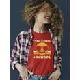 thumbnail image 2 of Too Cool 4 School - Retro Emoji Sunglasses Graphic Women's T-shirt, 2 of 4