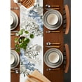 thumbnail image 2 of Table Runner Dresser Scarves 70 Inch Long,Watercolor Blossom Flower Plant Linen Dining Table Runners Garden Floral Leaves on White Tabletop Scarf for Wedding Holiday Party Kitchen, 2 of 9