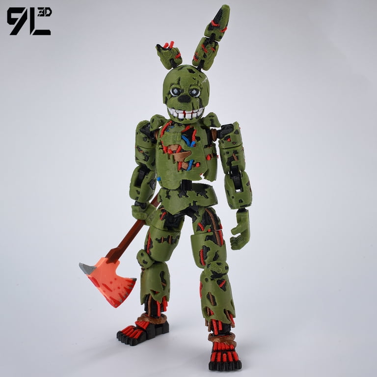 9L3D Printed FNAF Freddy Fazbear's Pizza Springtrap Toys Action