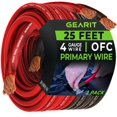 thumbnail image 1 of GearIT 4 Gauge Wire Oxygen Free Copper OFC (25ft Each- Black/Red Translucent) 4 AWG - Primary Automotive Wire Power/Ground, Battery Cable, Car Audio Speaker, RV Trailer, Amp, Electrical 4ga 25 Feet, 1 of 3