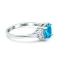 thumbnail image 2 of Cushion Cut Art Deco Ring Aquamarine CZ 925 Sterling Silver Size 5, 2 of 6
