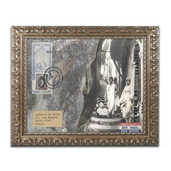 Trademark Fine Art 'Poker Dogs 2' Canvas Art by Jenny Newland, White Matte, Wood Frame