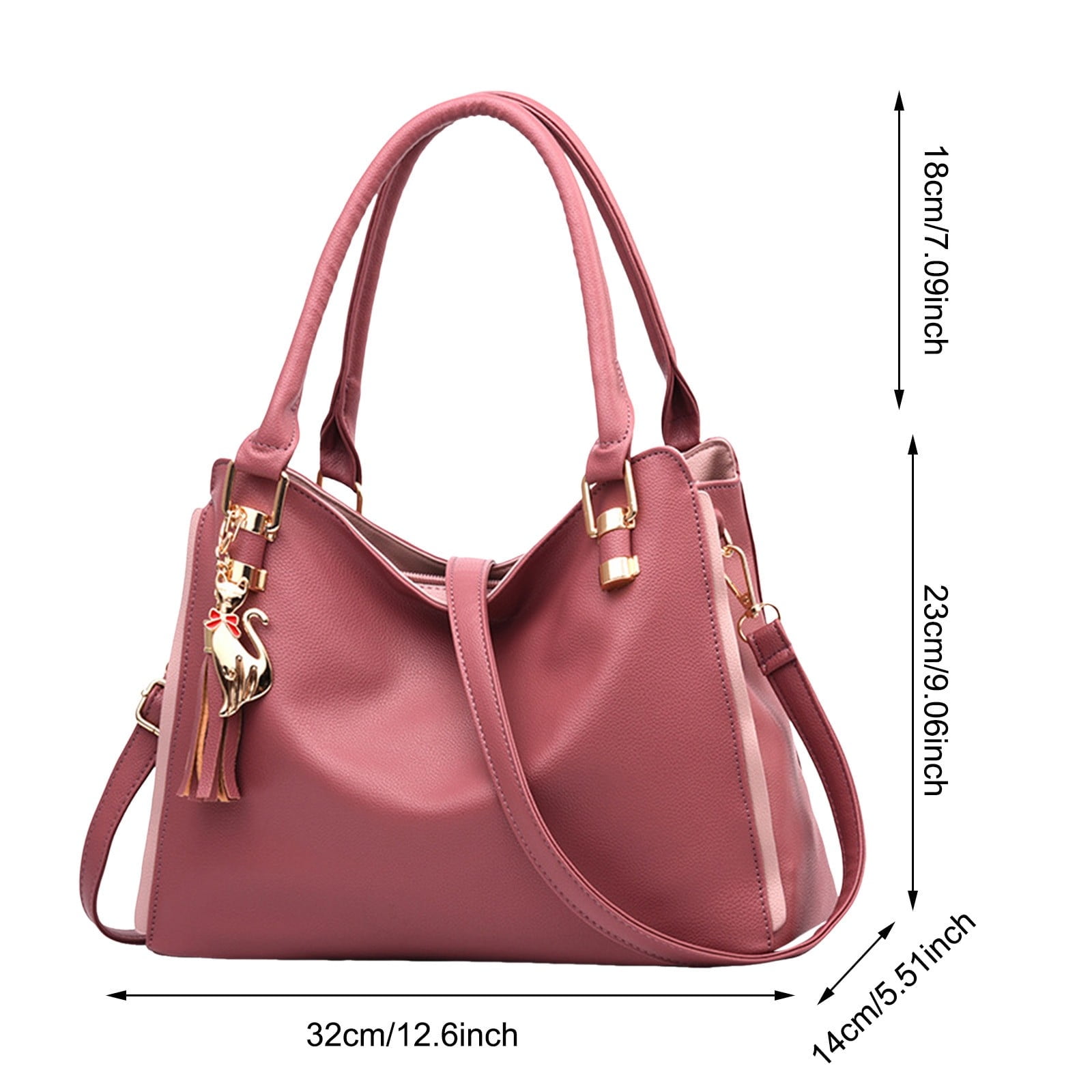 Stylago Soft Leather Tote Crossbody Bags with Detachable Strap Large Shoulder Purses Top Handle Messenger Handbag for Work Pink