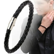 Ayyufe Men Leather Bracelets Bracelet Braided with Magnetic Buckle Leather Versatile Men Hand Chain for Anniversary