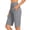 Gray, variant on Lpmadey Women's High Waist Knee Length Yoga Bermuda Shorts with Pockets, Solid Straight Leg Lounge Yoga Workout Shorts