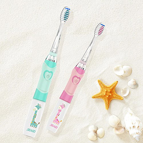Kids Electric Toothbrush Sonic Toothbrush, Soft Battery Powered Tooth Brush with Smart Timer,Waterproof Replaceable Deep Clean for Kids(Age of 3+)?Travel Toothbrush by SEAGO SG977(Pink) - Walmart.com - Walmart.com
