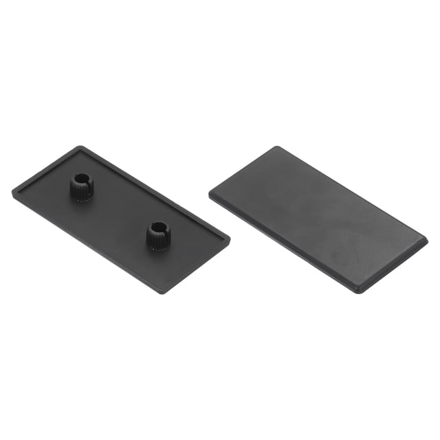 Unique Bargains Standard Plastic Rectangle Aluminum Extrusion End Cap Black 90x45mm Trolley, Fish Tank Rack, Storage Rack 20Pcs