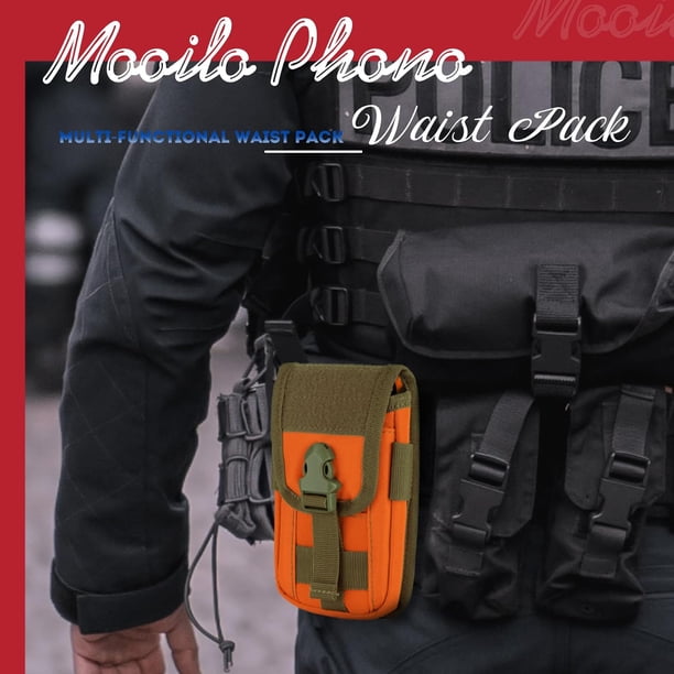 Homaxa Army Camo MOLLE Bag - Phone Belt Pouch Holster For Outdoor Activities (Green, 6.7x3.5in)