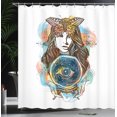 thumbnail image 4 of Ambesonne Psychic Shower Curtain, Third Eye Fortune Teller, 69"Wx70"L, Multicolor, 4 of 5