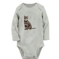 thumbnail image 2 of iDzn I Need Milk Cuddles And Nap Funny Rompers, Newborn Baby Unisex Bodysuits, Infant Animal Cat Graphic Jumpsuits, Toddler Kids Long Sleeve Oufits (Gray, 0-6 Months), 2 of 5