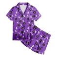 thumbnail image 5 of Kakishop Halloween PJs Girls Pajama Set Halloween Spooky Print Shirts and Shorts Short Sleeve Button Soft 2 Piece Outfits (12-13 Years), 5 of 5