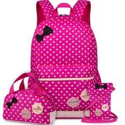 Vbiger School Backpacks Girls 3-in-1 Lightweight Waterproof Shoulder Bag with Lunch BagPencil Case