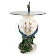 thumbnail image 4 of Design Toscano KY4128 Table d'Appoint avec Dessus en Verre de Paon, 25 Pouces, Couleur Complète, 4 of 5