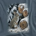 thumbnail image 2 of Wildlife T-Shirt Wood Pile Rabbit Unisex Graphic Tee For Men & Women, 2 of 7