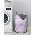 thumbnail image 3 of Watercolor Laundry Bag, Triangle Motifs Design Hand Drawn Borders Native, Hamper Basket with Handles Drawstring Closure for Laundromats, 13" x 19", Violet Lilac White, by Ambesonne, 3 of 4